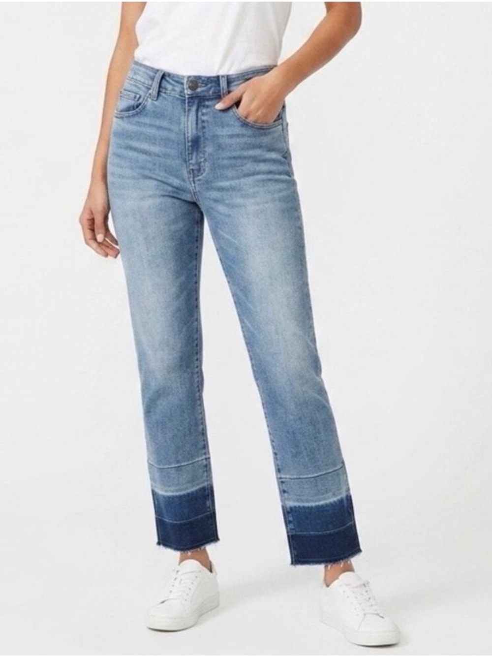 NWT Blanc NYC Madison High Rise Crop Jeans - Ombre Size 27